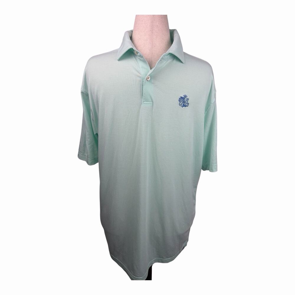 Peter Millar Seaside Polo Shirt Men’s Large Mint Green Stretch Performance Golf